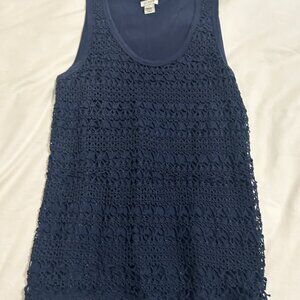 J Crew Navy Lace Tank Top